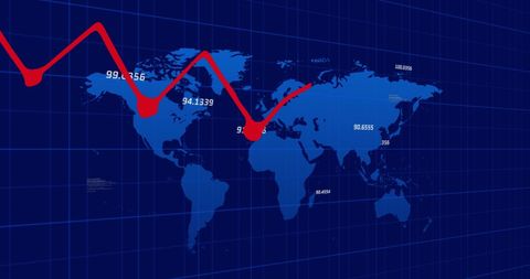 Global Financial Data Trends on World Map - Download Free Stock Images Pikwizard.com