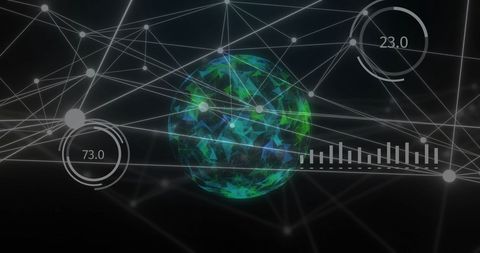 Digital Network Connections and Data Interface Over Globe - Download Free Stock Images Pikwizard.com