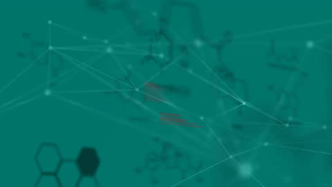 Abstract Digital Connections with Chemical Structures in Blue