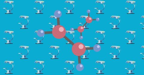 microscope pattern with molecular structure illustration - Download Free Stock Images Pikwizard.com