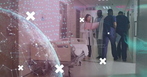 Medical Team Engaging in Dynamic Hospital Collaboration