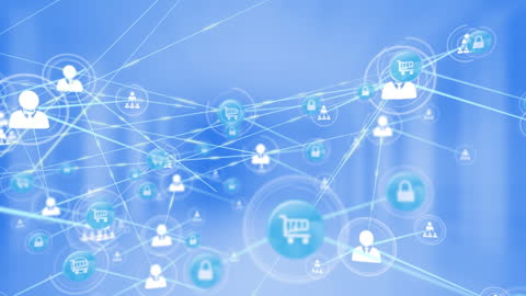 Digital Network of Transactions and Connections Concept