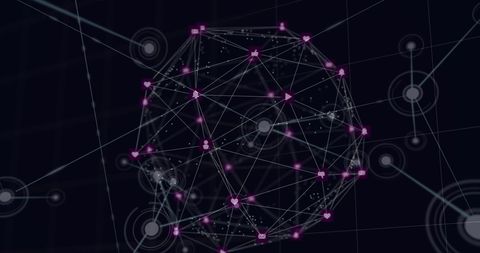 Digital Network Globe with Social Icons on Black Background - Download Free Stock Images Pikwizard.com