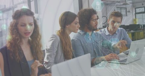 Diverse Team Collaborating with Digital Technology Insights