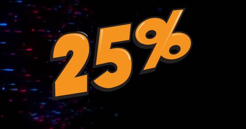 Bright 25% Symbol on Dynamic Colorful Lights Background