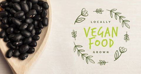 Organic Black Beans with Vegan Food Concept Text - Download Free Stock Images Pikwizard.com