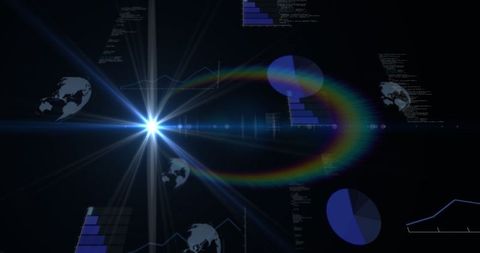 Futuristic Data Visualization with Rainbow Light Spectrum