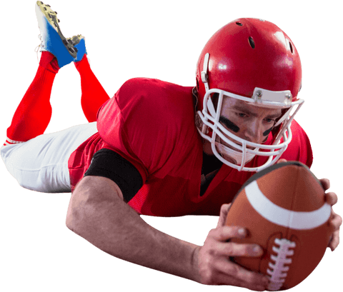 american football player reaching for ball on transparent background - Download Free Stock Videos Pikwizard.com