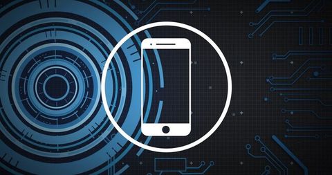 Smartphone Icon with Digital Circuit Background - Download Free Stock Images Pikwizard.com