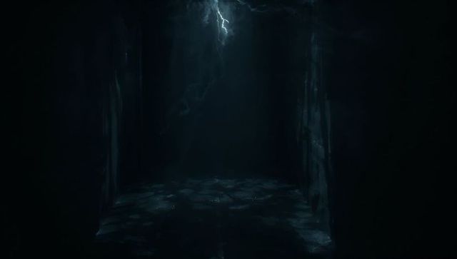 Dramatic Lightning Illuminating Dark Industrial Tunnel