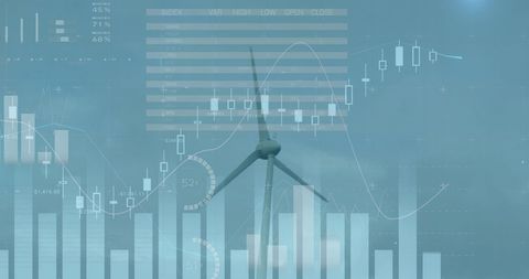 wind turbines and financial chart symbolizing progress - Download Free Stock Images Pikwizard.com