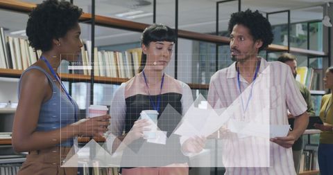 Diverse Professionals Analyzing Financial Data Interface