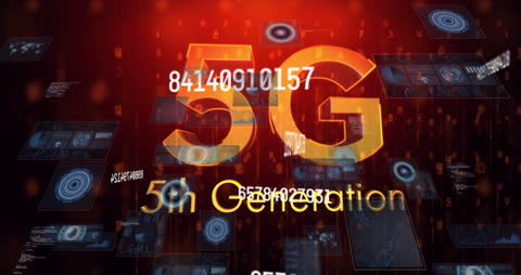 Futuristic 5G Technology Concept with Digital Connections