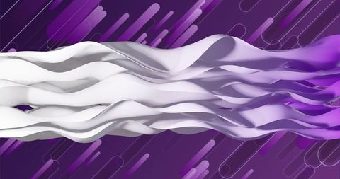 Abstract Wavy Layers in White and Purple with Dynamic Background