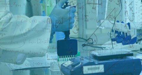 Scientist Analyzing Data with Mathematical Equations Overlay - Download Free Stock Images Pikwizard.com