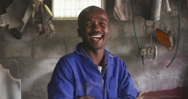 Smiling African Artist with Paint Supply - Download Free Stock Images Pikwizard.com