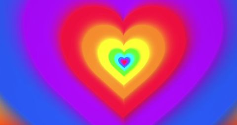 Vibrant Colorful Heart Tunnel Abstract Art Design