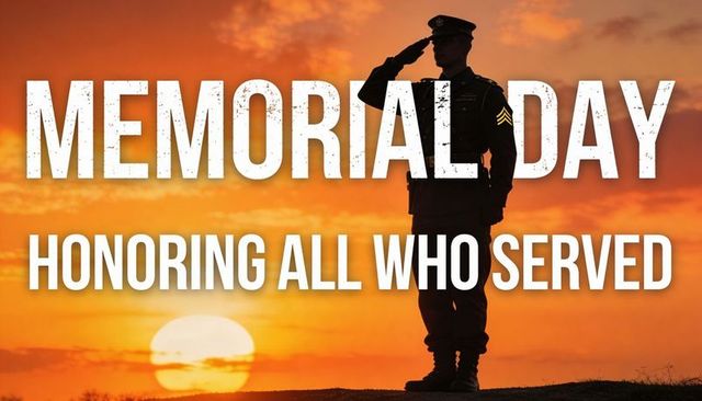 Memorial day saluting soldier silhouette at sunset honoring all who served