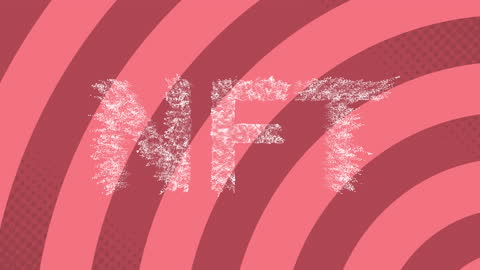 Animated NFT Text with Vibrant Pink Background