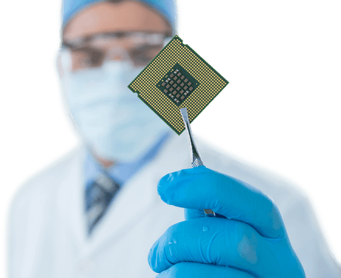 transparent focus on scientist holding electronic chip with gloves - Download Free Stock Videos Pikwizard.com
