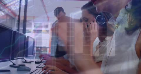 Financial Technology and Customer Service Overlay Animation