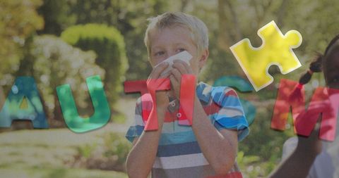 Children in Park with Autism Awareness Concept - Download Free Stock Images Pikwizard.com