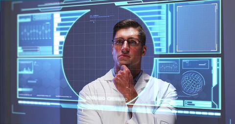 Innovative Chef Engaging with Futuristic Technology Display - Download Free Stock Images Pikwizard.com