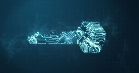 Digital abstract key with technological circuitry design