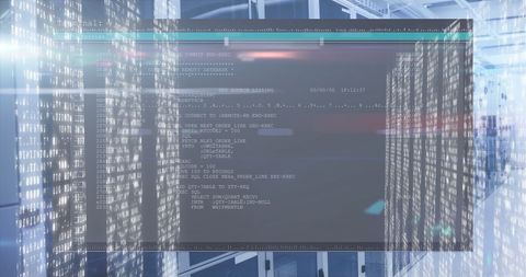 Data Processing Scene with Computer Servers Overlay - Download Free Stock Images Pikwizard.com