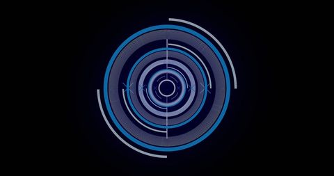 Futuristic Blue Circular Data Processing Interface - Download Free Stock Images Pikwizard.com