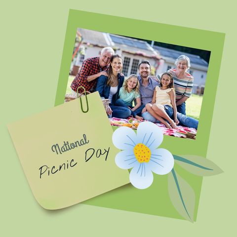 happy multigenerational family celebrating national picnic day - Download Free Stock Templates Pikwizard.com