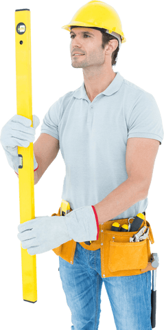 transparent image of carpenter using spirit level in work gear - Download Free Stock Videos Pikwizard.com