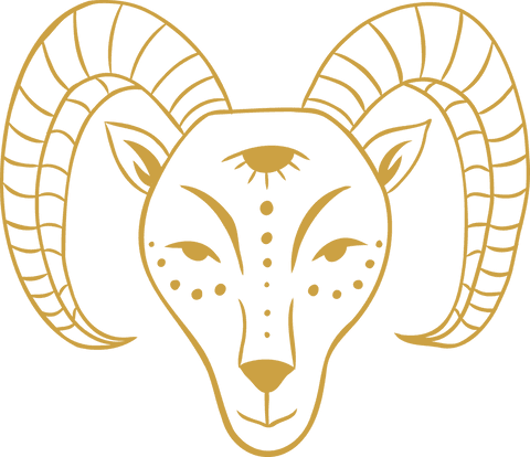 gold horned animal face illustration on transparent background - Download Free Stock Videos Pikwizard.com