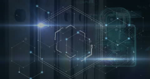 Digital Network Connectivity and Cybersecurity Animation