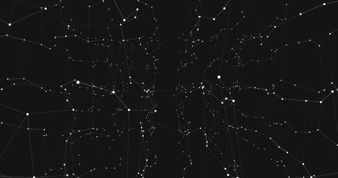 Futuristic Network Graph in Dark Digital Space
