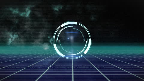 Digital HUD Interface with Processing Circle Hologram