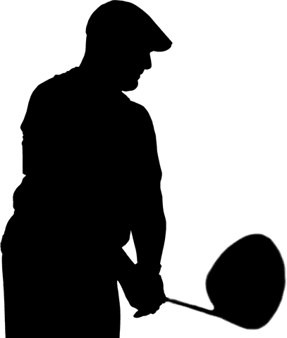 Man Holding Club Silhouette on Transparent Background