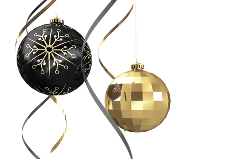 transparent christmas baubles with gold accents for festive decoration - Download Free Stock Videos Pikwizard.com