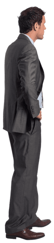 Transparent Profile of Serious Businessman in Suit