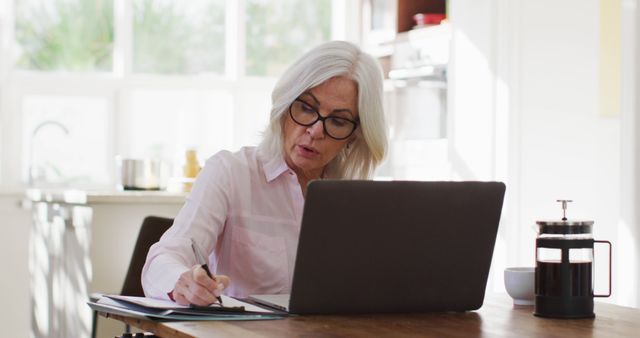 Senior Woman Working from Home Office on Laptop - Download Free Stock Images Pikwizard.com