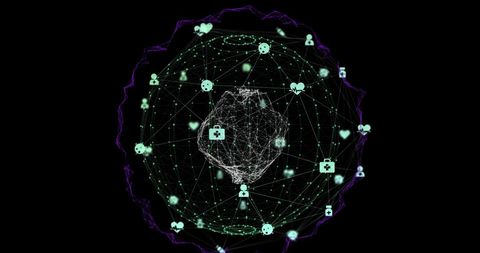 digital global network connections on black background - Download Free Stock Images Pikwizard.com