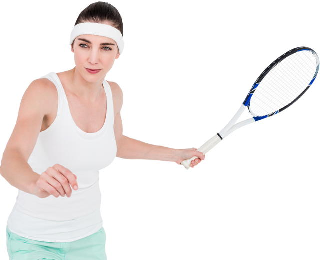 Transparent Image of Female Tennis Player Preparing to Swing Racket - Download Free Stock Videos Pikwizard.com