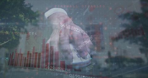 Digital Data Security Interface with Statistical Analysis Overlay