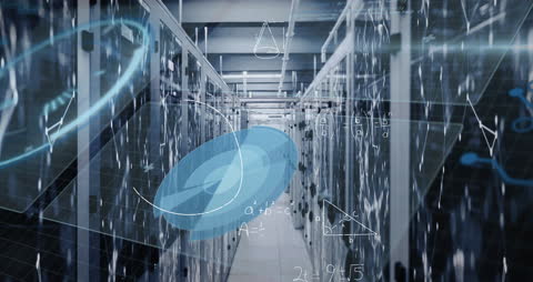 Abstract Digital Equations and Data Processing in Server Room Visualization