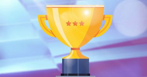 Gold trophy with abstract background symbolizing success and achievement