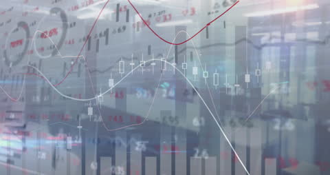 Abstract Financial Data Charts in Modern Office