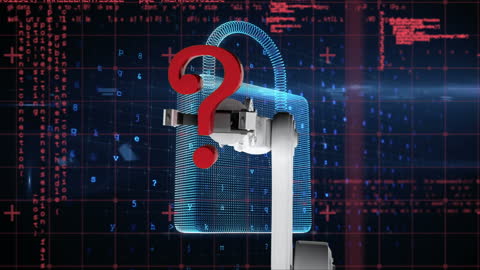 Bionic Arm Digital Padlock Data Security Concept