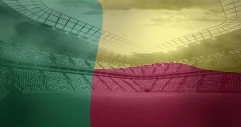 Benin Flag Overlay on Modern Sports Stadium During Daytime - Download Free Stock Images Pikwizard.com