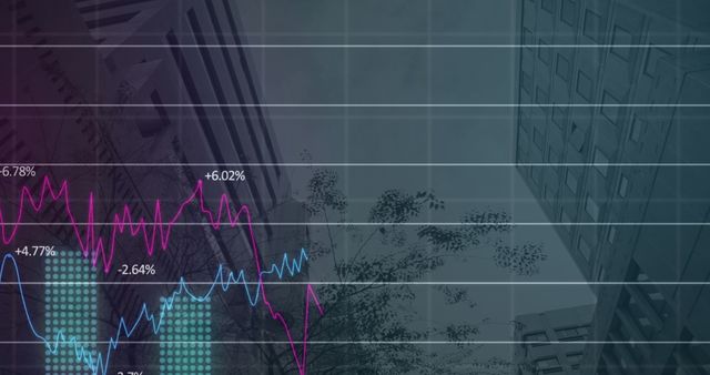 Abstract Financial Graph Overlaid on Corporate Skyscrapers - Download Free Stock Images Pikwizard.com