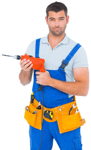 confident male carpenter wearing overall with transparent background - Download Free Stock Videos Pikwizard.com